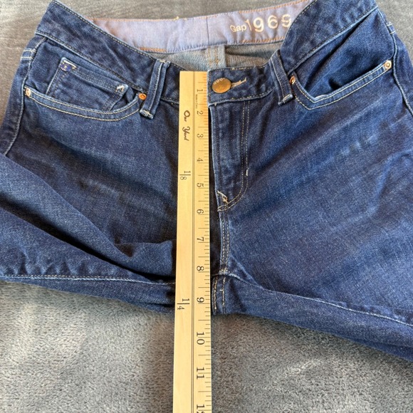 Gap 1969 Women's Jeans Long & Lean Flare Size 27/4 R  Mid Rise Dark Wash - Picture 6 of 9